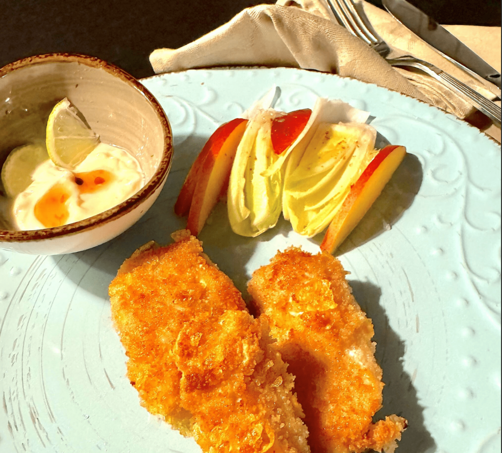 Knuspriges Hühnchen mit Chicorée